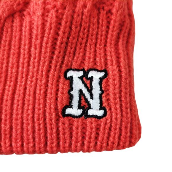 NEFF Sarah Women's Embroidered "N" Cable Knit Beanie Hat, Orange NWT Winter Ski - Picture 5 of 5